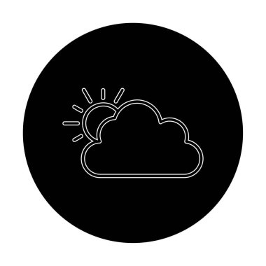 Bulut simgesi olan güneş. hava vektörü 