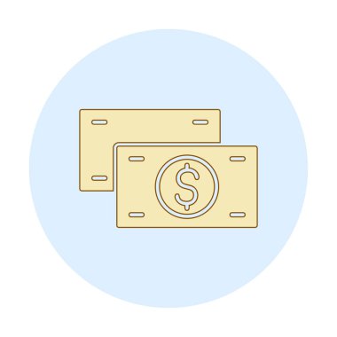 Nakit Dolar para simgesi, vektör illüstrasyonu 