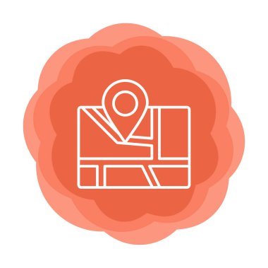 Konum iğnesi, vektör illüstrasyonlu harita simgesi