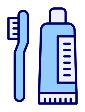 Diş fırçası ve diş macunu ikonları vektör illüstrasyonuName