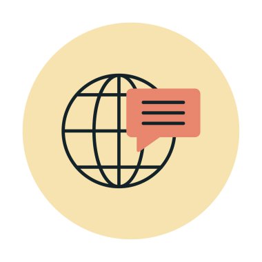 Dünya İletişim vektör simgesi modern illüstrasyon             