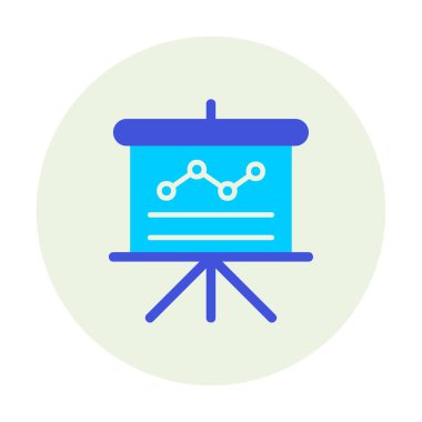 Sunum, grafikli iş tahtası, vektör illüstrasyonu