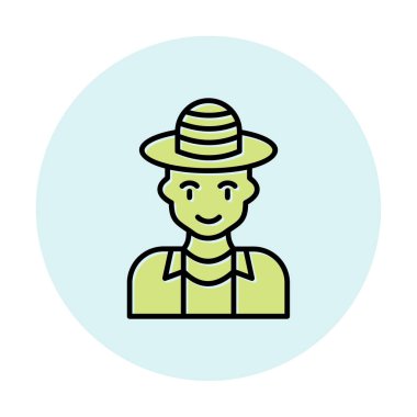 Turist şapkası simgesi, vektör illüstrasyonu 