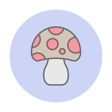 Mantar. Web simgesi basit illüstrasyon