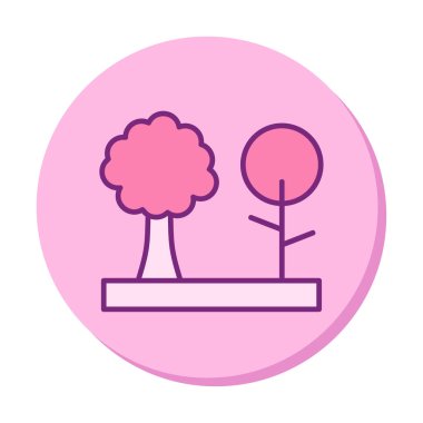 Kişisel ve ticari kullanım için ağaç simgesi vektör illüstrasyonu.