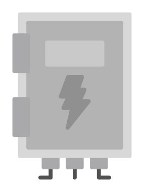 Güç simgesi, vektör illüstrasyonu. Yüksek Voltaj Kutusu              