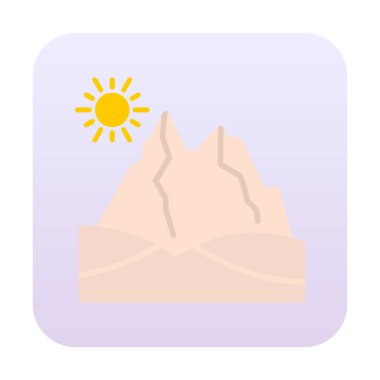 Çöl dağı manzara ikonu vektör illüstrasyon tasarımı