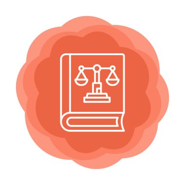 Adalet kitabı simgesi, vektör illüstrasyonu