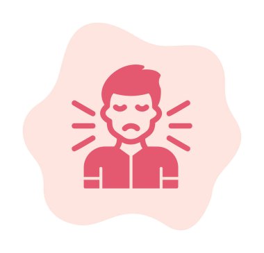 Korkmuş adam simgesi, korku konsepti, vektör illüstrasyonu