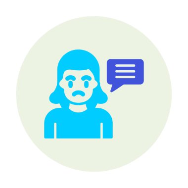 Sohbet düz simgesi, vektör illüstrasyonu