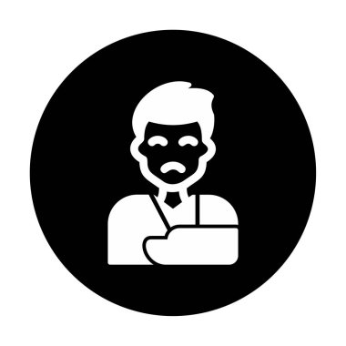 Elinde travma ikonu olan adam vektör illüstrasyonu 