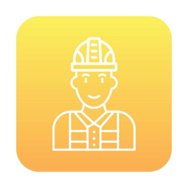 Kask vektör illüstrasyon tasarımlı işçi. Foreman.                        