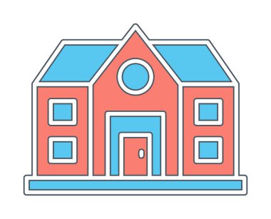 ev düz simgesi, vektör illüstrasyonu 