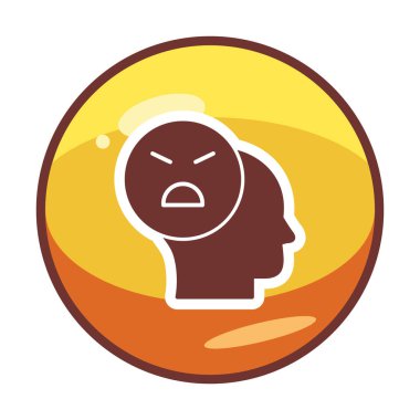 Kızgın avatar simgesi, vektör illüstrasyonu 