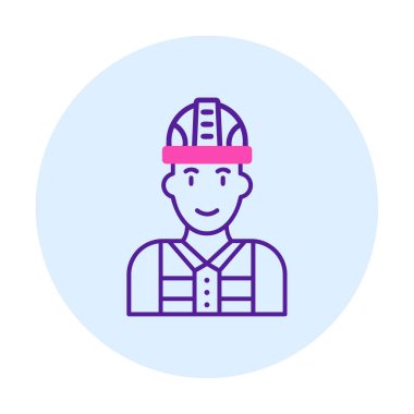 Kask vektör illüstrasyon tasarımlı işçi. Foreman.                        