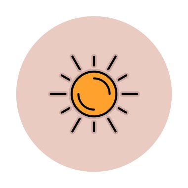 Güneş düz simge vektör çizim