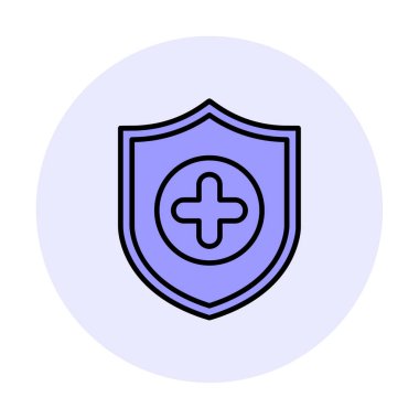 Basit Tıbbi Sigorta simgesi, vektör illüstrasyonu