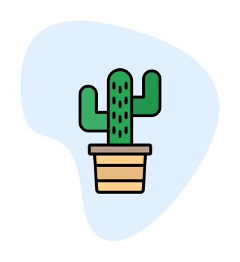 Kaktüs simgesi, basit tasarım çizimi  