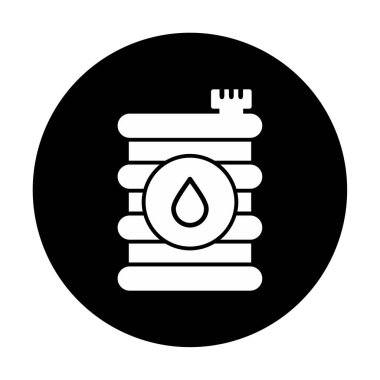 Yağ varili düz ikon vektör çizimi
