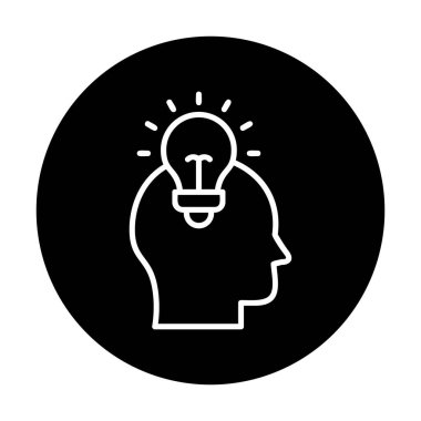 düz beyin simgesi vektörü arkaplanda izole edildi