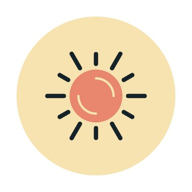 Güneş düz simge vektör çizim