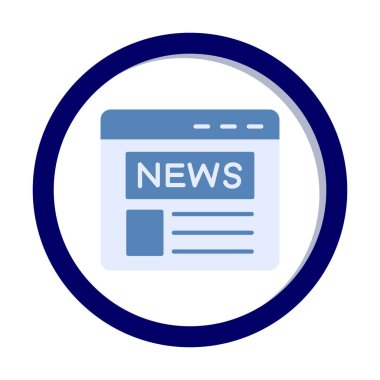 Haberler. Web simgesi basit illüstrasyon                               