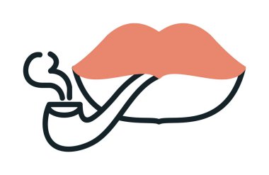 Düz Sigara Simgesi Vektör Çizimi Tasarımı