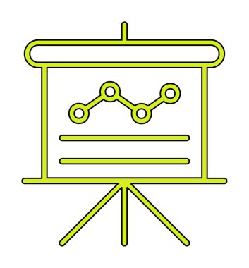 Sunum, grafikli iş tahtası, vektör illüstrasyonu