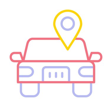 Araba Konumu ikon vektör illüstrasyonu                      