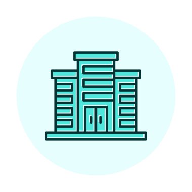 Şehir binası simgesi, vektör illüstrasyonu basit tasarım