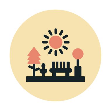 Yedek vektör renk simgesine sahip park 