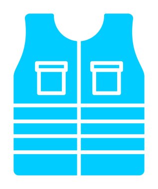 Güvenlik Ceketi Web simgesi, vektör illüstrasyonu