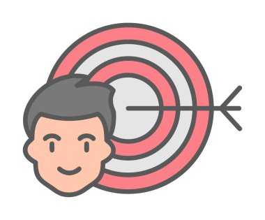 Hedef simgesi olan adam başı, Hedefler konsepti 