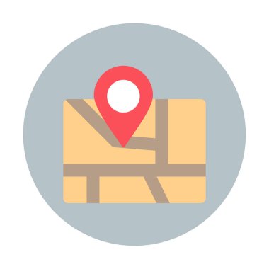 Konum iğnesi, vektör illüstrasyonlu harita simgesi