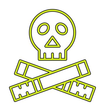 kafatası simgesi dumanı vektör illüstrasyonunu öldürür