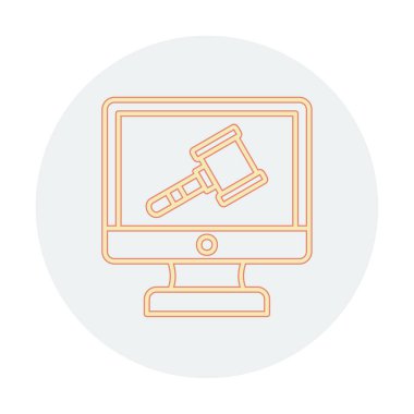 Çevrimiçi açık artırma simgesi, vektör illüstrasyonuName 