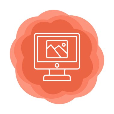 Comoputer galeri simgesi, vektör illüstrasyonu