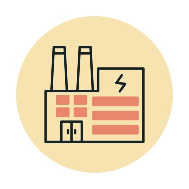 Elektrik fabrikası renkli vektör simgesi