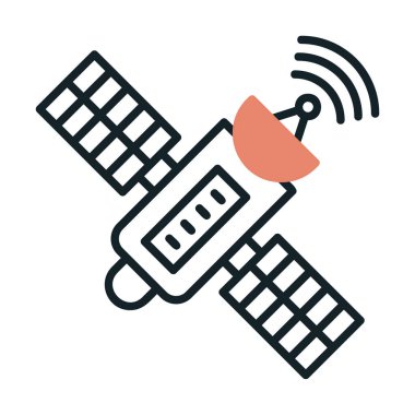 Uydu Simgesi, vektör illüstrasyonu 