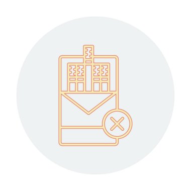 Basit Sigara İçilmez alanı simgesi, vektör illüstrasyonu