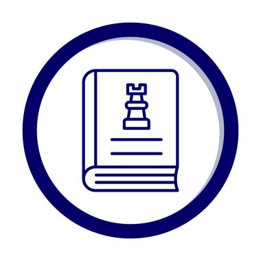 Satranç taşı simgesi, vektör illüstrasyonlu kitap