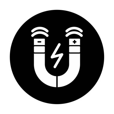 Manyetik alan simgesi, vektör illüstrasyonu