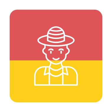 Turist şapkası simgesi, vektör illüstrasyonu 