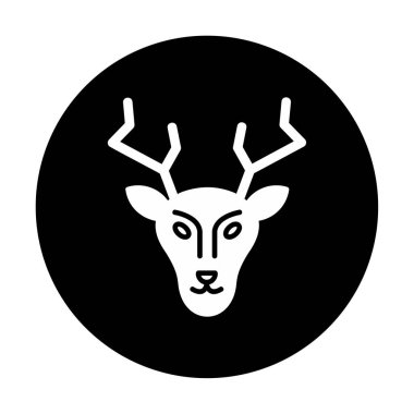Geyik. Web simgesi basit illüstrasyon