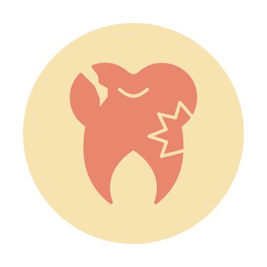 Diş ikonu vektör illüstrasyonunu taşır 