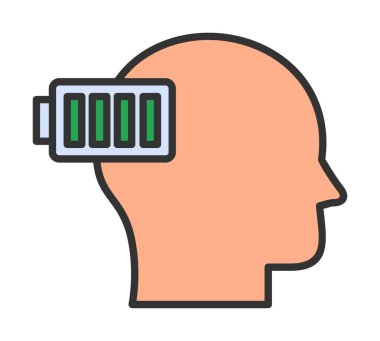  baş pil ikonu vektör illüstrasyon tasarımı