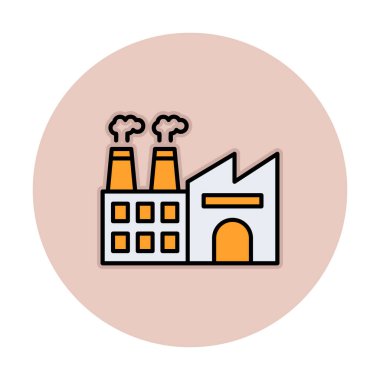 Fabrika web simgesi, vektör illüstrasyonu 