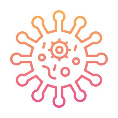 Corona virüs simgesi, covid-19 salgın hastalık sembolü, çizgi biçimi vektör simgesi