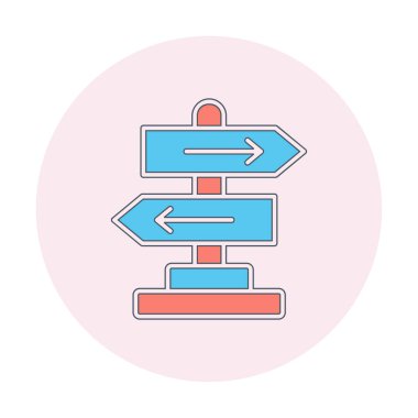 Yön düz simge, vektör illüstrasyonu