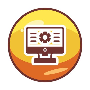 bilgisayar izleme simgesi, vektör illüstrasyonu basit tasarım